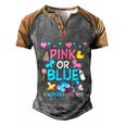 Pink Or Blue I Already Love You Matching Gender Reveal Party Funny Gift Men's Henley Shirt Raglan Sleeve 3D Print T-shirt Grey Brown