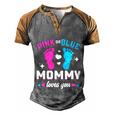 Pink Or Blue Mommy Loves You Gender Reveal Baby Gift Men's Henley Shirt Raglan Sleeve 3D Print T-shirt Grey Brown