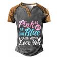 Pink Or Blue We All Love You Party Pregnancy Gender Reveal Gift Men's Henley Shirt Raglan Sleeve 3D Print T-shirt Grey Brown