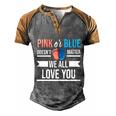 Pink Or Blue We All Love You Party Pregnancy Gender Reveal Gift Men's Henley Shirt Raglan Sleeve 3D Print T-shirt Grey Brown