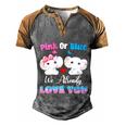 Pink Or Blue We Always Love You Funny Elephant Gender Reveal Gift Men's Henley Shirt Raglan Sleeve 3D Print T-shirt Grey Brown