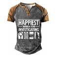 Private Detective Crime Investigator Investigating Cool Gift Men's Henley Shirt Raglan Sleeve 3D Print T-shirt Grey Brown
