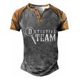Private Detective Team Investigator Spy Observation Meaningful Gift Men's Henley Shirt Raglan Sleeve 3D Print T-shirt Grey Brown