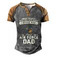 Proud Air Force Dad I Raised Mine Men's Henley Shirt Raglan Sleeve 3D Print T-shirt Grey Brown