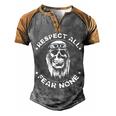 Respect All - Fear None Men's Henley Shirt Raglan Sleeve 3D Print T-shirt Grey Brown