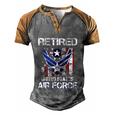 Retired Us Air Force Veteran Usaf Veteran Flag Vintage V2 Men's Henley Shirt Raglan Sleeve 3D Print T-shirt Grey Brown