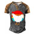 Retro Vintage Chicken V2 Men's Henley Shirt Raglan Sleeve 3D Print T-shirt Grey Brown