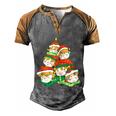 Sleepy Elves Cute Christmas Holiday Men's Henley Shirt Raglan Sleeve 3D Print T-shirt Grey Brown