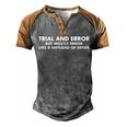 Trial And Error Men's Henley Shirt Raglan Sleeve 3D Print T-shirt Grey Brown