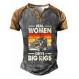 Truck Driver Gift Real Drive Big Rigs Vintage Gift Men's Henley Shirt Raglan Sleeve 3D Print T-shirt Grey Brown