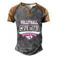 Volleyball Grandma Meaningful Gift Men's Henley Shirt Raglan Sleeve 3D Print T-shirt Grey Brown