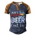 Aint Nothing That A Beer Cant Fix V3 Men's Henley Shirt Raglan Sleeve 3D Print T-shirt Blue Brown
