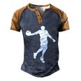 Basketball Player Retro Lines Gift Men's Henley Shirt Raglan Sleeve 3D Print T-shirt Blue Brown