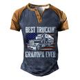 Best Truckin Grandpa Gift Big Rig Semi Truck Driver Trucker Gift Men's Henley Shirt Raglan Sleeve 3D Print T-shirt Blue Brown