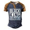 Black King The Most Important Piece In The Game African Men Men's Henley Raglan T-Shirt Blue Brown
