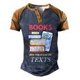 Books Are My Kind Of Texts Gift Librarian Literacy Cool Gift Men's Henley Shirt Raglan Sleeve 3D Print T-shirt Blue Brown