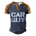 Car Guy Distressed Men's Henley Shirt Raglan Sleeve 3D Print T-shirt Blue Brown