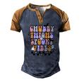 Chubby Thights And Spooky Vibes Halloween Groovy Men's Henley Shirt Raglan Sleeve 3D Print T-shirt Blue Brown