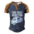 Cool Food Truck Gift Funny Food Truck Addiction Gift Men's Henley Shirt Raglan Sleeve 3D Print T-shirt Blue Brown