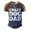 Crazy Dog Dad V2 Men's Henley Shirt Raglan Sleeve 3D Print T-shirt Blue Brown