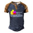 Engineer Kids Children Toy Big Building Blocks Build Builder Men's Henley Raglan T-Shirt Blue Brown