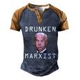 Funny Anti Biden Drunken Marxist Joe Biden Men's Henley Shirt Raglan Sleeve 3D Print T-shirt Blue Brown