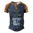 Funny Anti Biden Fjb Anti Biden Foxtrot Juliet Bravo American Flag Men's Henley Shirt Raglan Sleeve 3D Print T-shirt Blue Brown