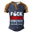 Funny Anti Biden Fjb Bareshelves Anti Liberal Biden Sucks Men's Henley Shirt Raglan Sleeve 3D Print T-shirt Blue Brown