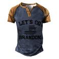 Funny Anti Biden Fjb Lets Go Brandon Funny Political Lets Go Brandon Men's Henley Shirt Raglan Sleeve 3D Print T-shirt Blue Brown