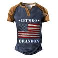 Funny Anti Biden Fjb Lets Go Brandon Let Go Brandon American Flag Republic Men's Henley Shirt Raglan Sleeve 3D Print T-shirt Blue Brown