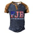 Funny Anti Biden Flag Lets Go Brandon Essential Men's Henley Shirt Raglan Sleeve 3D Print T-shirt Blue Brown