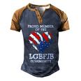 Funny Anti Biden Proud Member Of The Lgbfjb Community Us Flag Men's Henley Shirt Raglan Sleeve 3D Print T-shirt Blue Brown