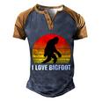 I Love Bigfoot Meaningful Gift Sasquatch Camping Hide And Seek Champion Cool Gif Men's Henley Shirt Raglan Sleeve 3D Print T-shirt Blue Brown