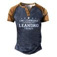 Im Leandro Doing Leandro Things Men's Henley Shirt Raglan Sleeve 3D Print T-shirt Blue Brown