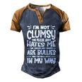 Im Not Clumsy The Floor Hates Me Gift Funny Clumsy Person Cute Gift Men's Henley Shirt Raglan Sleeve 3D Print T-shirt Blue Brown