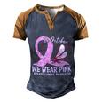 In October We Wear Pink Ribbon Breast Caner Men's Henley Shirt Raglan Sleeve 3D Print T-shirt Blue Brown