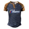 Lets Go Brandon Race Car Grunge Distressed Funny Gift Idea Men's Henley Shirt Raglan Sleeve 3D Print T-shirt Blue Brown