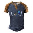 Love Animals Colorful Paw Heartbeat Gift Men's Henley Shirt Raglan Sleeve 3D Print T-shirt Blue Brown
