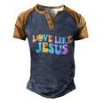 Love Like Jesus Religious God Christian Words Gift Men's Henley Shirt Raglan Sleeve 3D Print T-shirt Blue Brown