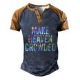 Make Heaven Crowded Faith Spiritual Cute Christian Tiegiftdye Meaningful Gift Men's Henley Shirt Raglan Sleeve 3D Print T-shirt Blue Brown