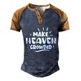 Make Heaven Crowded Gift Cute Christian Pastor Wife Gift Meaningful Gift Men's Henley Shirt Raglan Sleeve 3D Print T-shirt Blue Brown