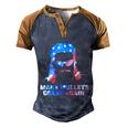 Make Mullets Great Again Funny 2020 Election American Flag Meaningful Gift Men's Henley Shirt Raglan Sleeve 3D Print T-shirt Blue Brown