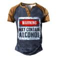 May Contain Alcohol Funny Alcohol Drinking Party  Men's Henley Shirt Raglan Sleeve 3D Print T-shirt Blue Brown
