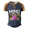 Mind Your Own Uterus V5 Men's Henley Shirt Raglan Sleeve 3D Print T-shirt Blue Brown