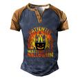 Patiently Spend All Year Waiting For Halloween Men's Henley Shirt Raglan Sleeve 3D Print T-shirt Blue Brown