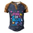 Pink Or Blue I Already Love You Matching Gender Reveal Party Funny Gift Men's Henley Shirt Raglan Sleeve 3D Print T-shirt Blue Brown