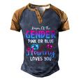 Pink Or Blue Nanny Loves You Keeper Of The Gender Gift Men's Henley Shirt Raglan Sleeve 3D Print T-shirt Blue Brown