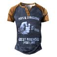 Pops & Grandsons - Best Friends Men's Henley Shirt Raglan Sleeve 3D Print T-shirt Blue Brown