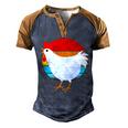 Retro Vintage Chicken V2 Men's Henley Shirt Raglan Sleeve 3D Print T-shirt Blue Brown