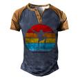 Retro Vintage Skateboard V2 Men's Henley Shirt Raglan Sleeve 3D Print T-shirt Blue Brown